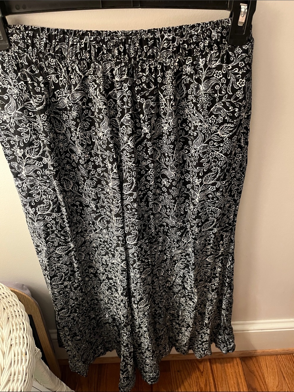 Black and White Floral Maxi Pants